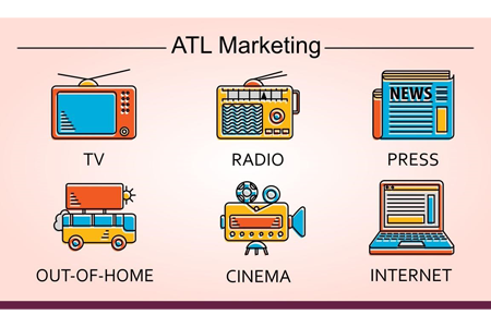 Television broadcasting tower with signal waves in a modern style